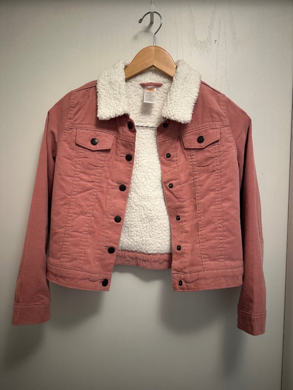 Gymboree Girls Pink Corduroy Sherpa Lined Jacket Size 10